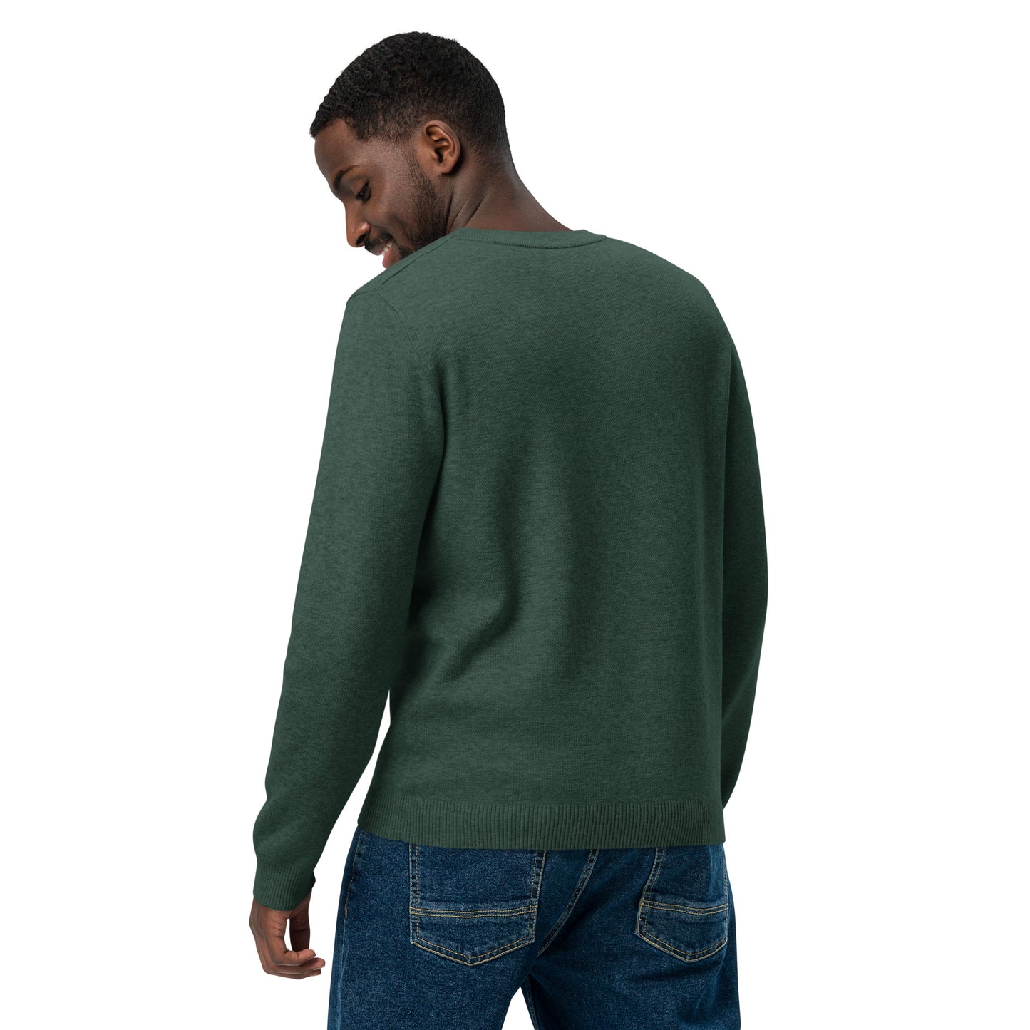 Pine Crewneck Sweater with Powder Blue Alienhead