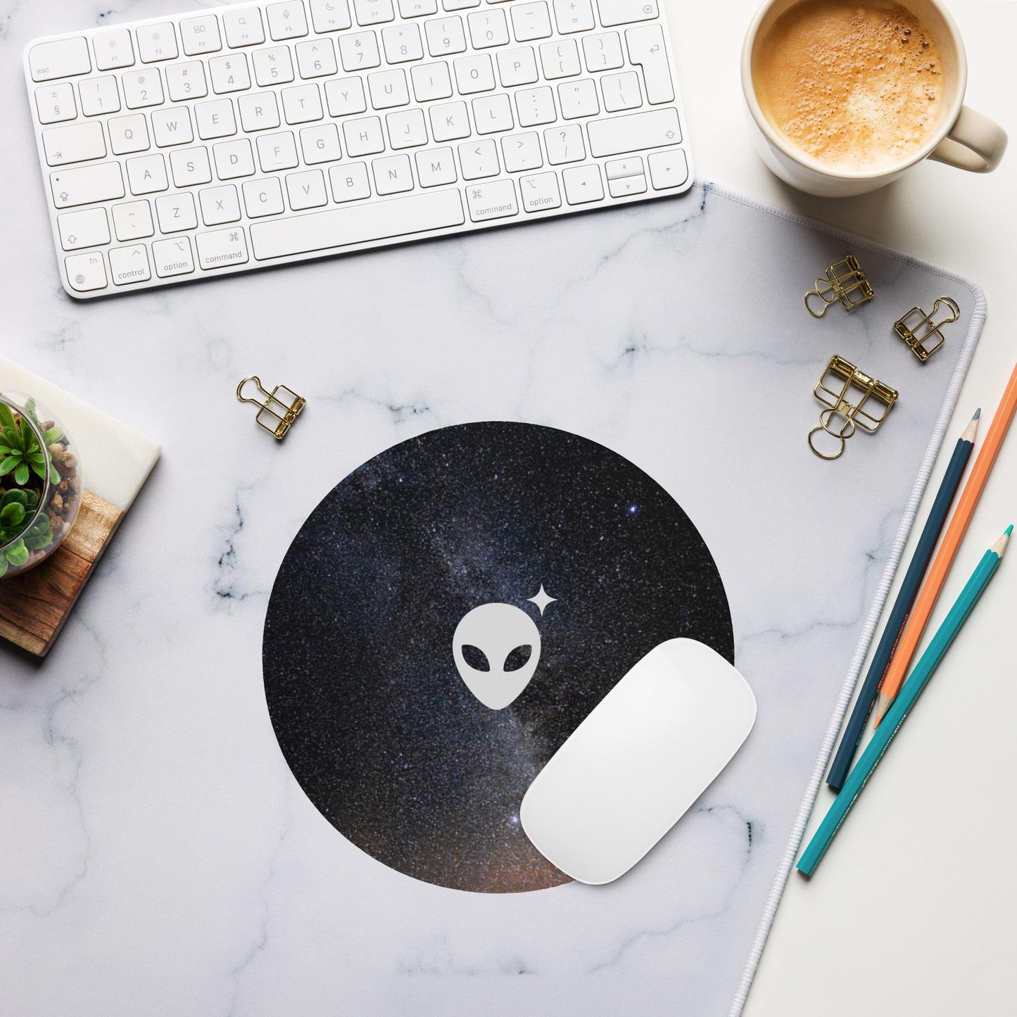 Alienhead Galaxy Print Mousepad