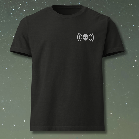 Oversized Alien Signal Tee | White Embroidery