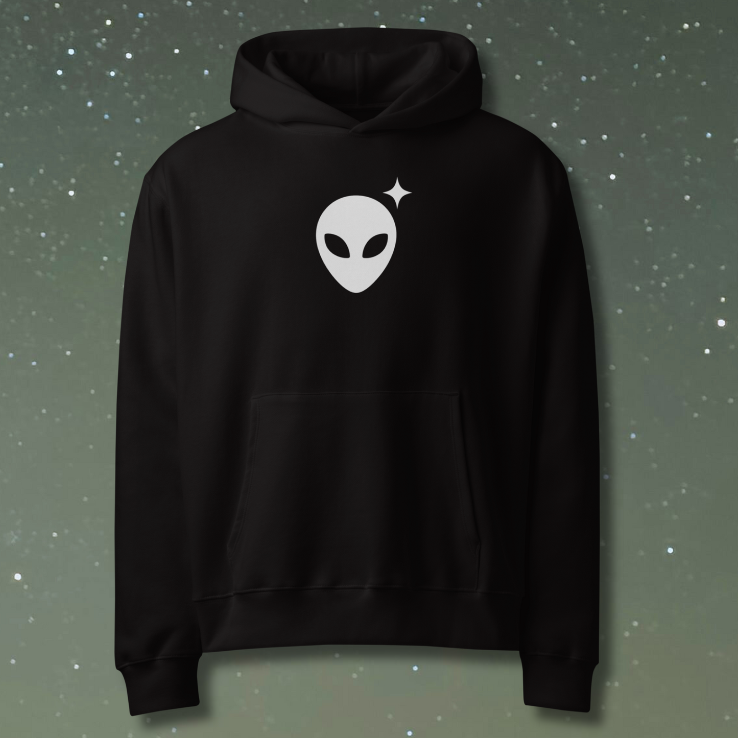 Oversized Heavyweight Alienhead Hoodie | White Graphic