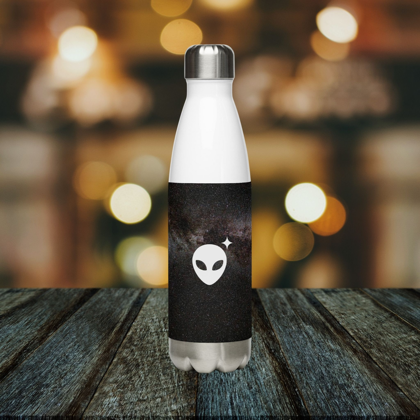 Alienhead Galaxy Print Water Bottle
