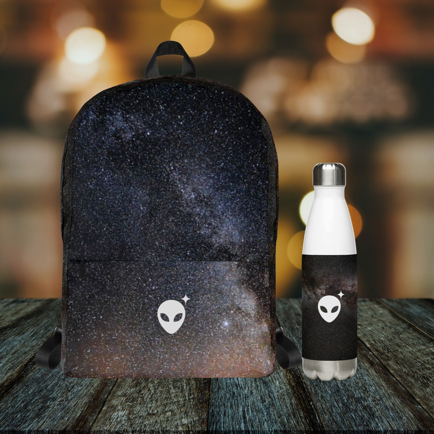 Alienhead Galaxy Print Backpack