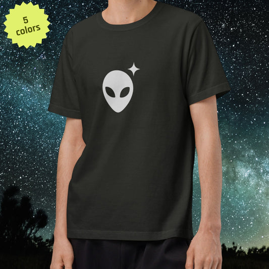 Oversized Graphic T-Shirt with White Alienhead