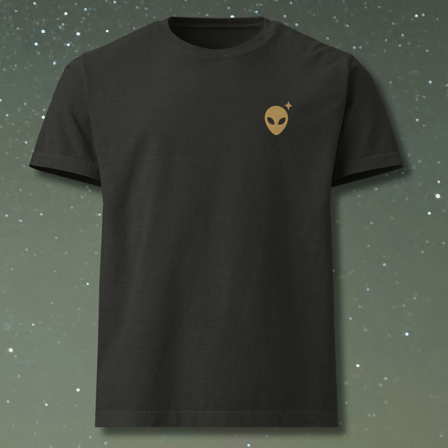 Oversized Alienhead T-Shirt | Bronze Embroidery