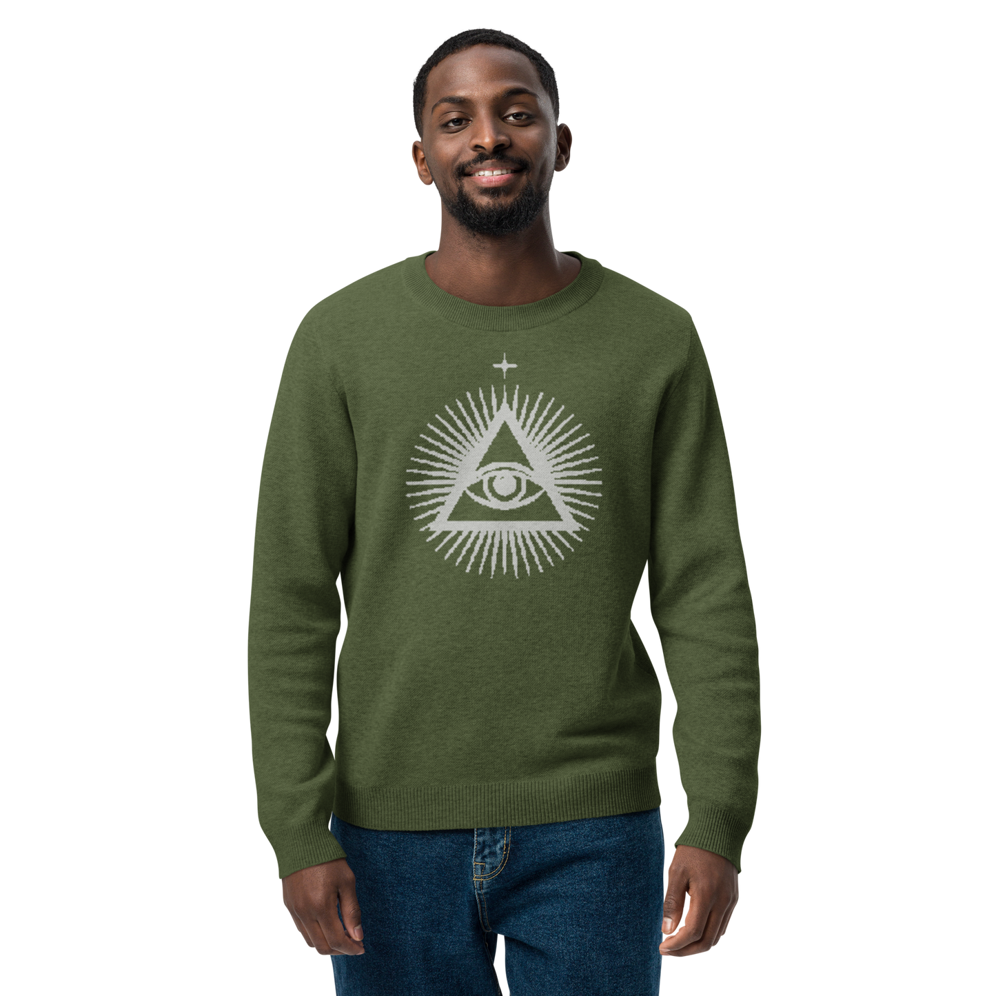 The Watchers Crewneck Sweater | Olive & Gray