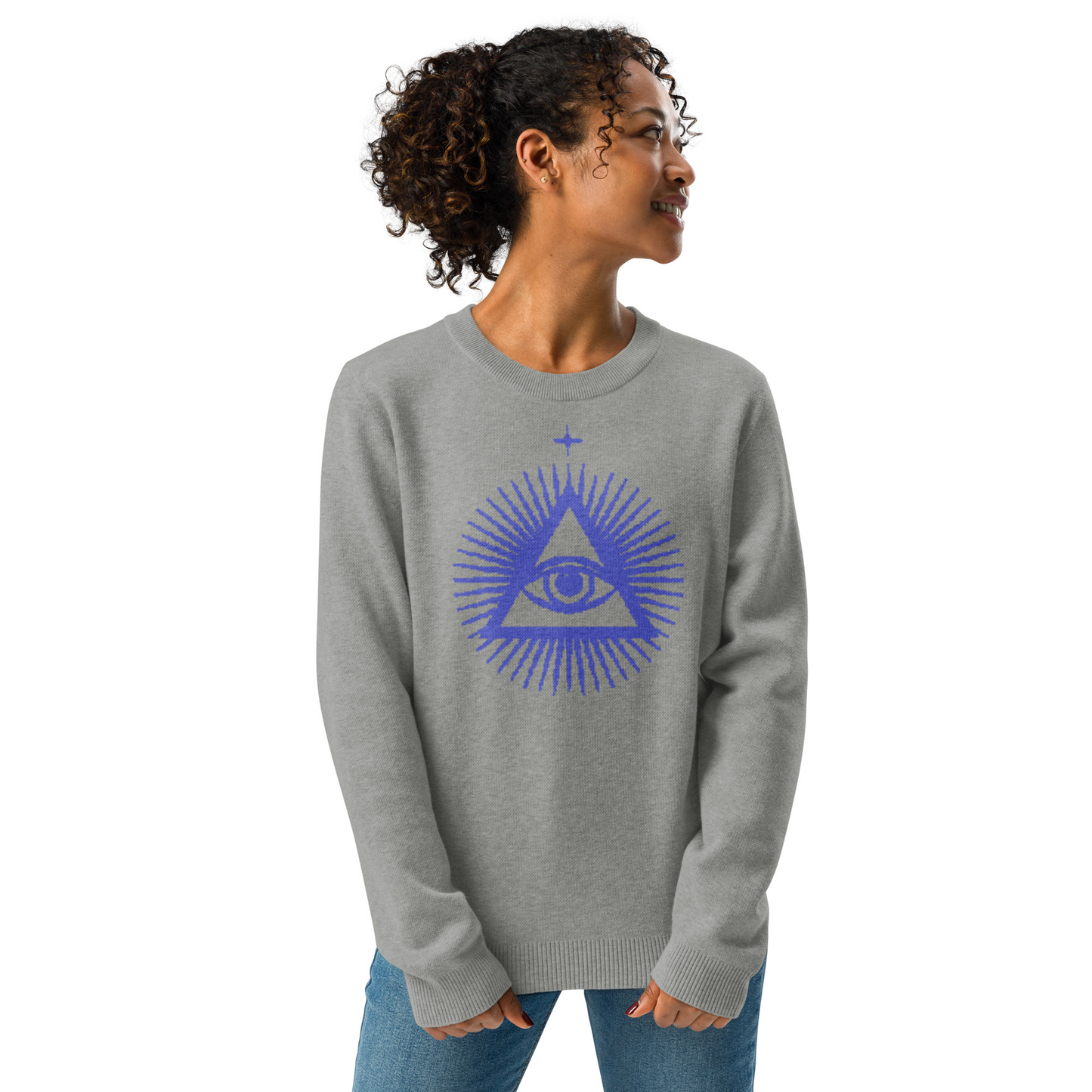The Watchers Crewneck Sweater | Gray & Violet