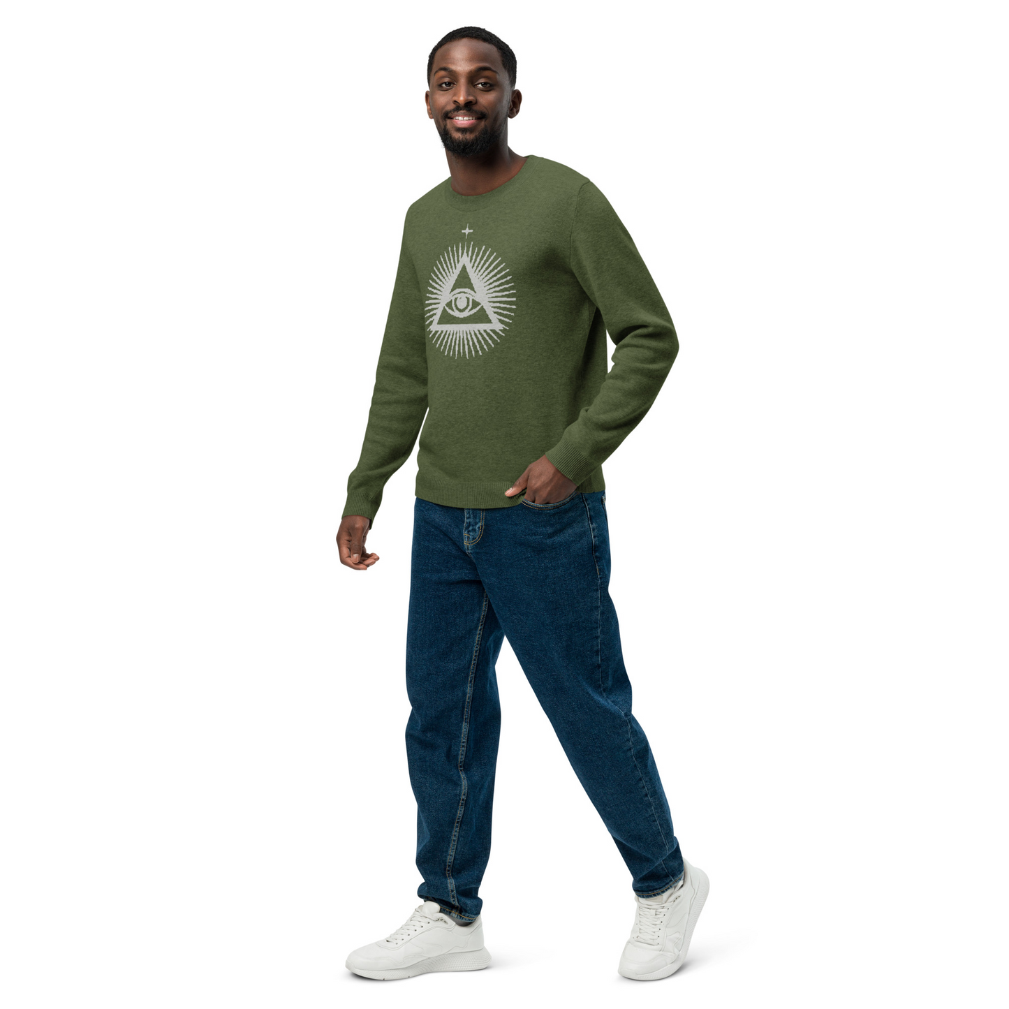 The Watchers Crewneck Sweater | Olive & Gray