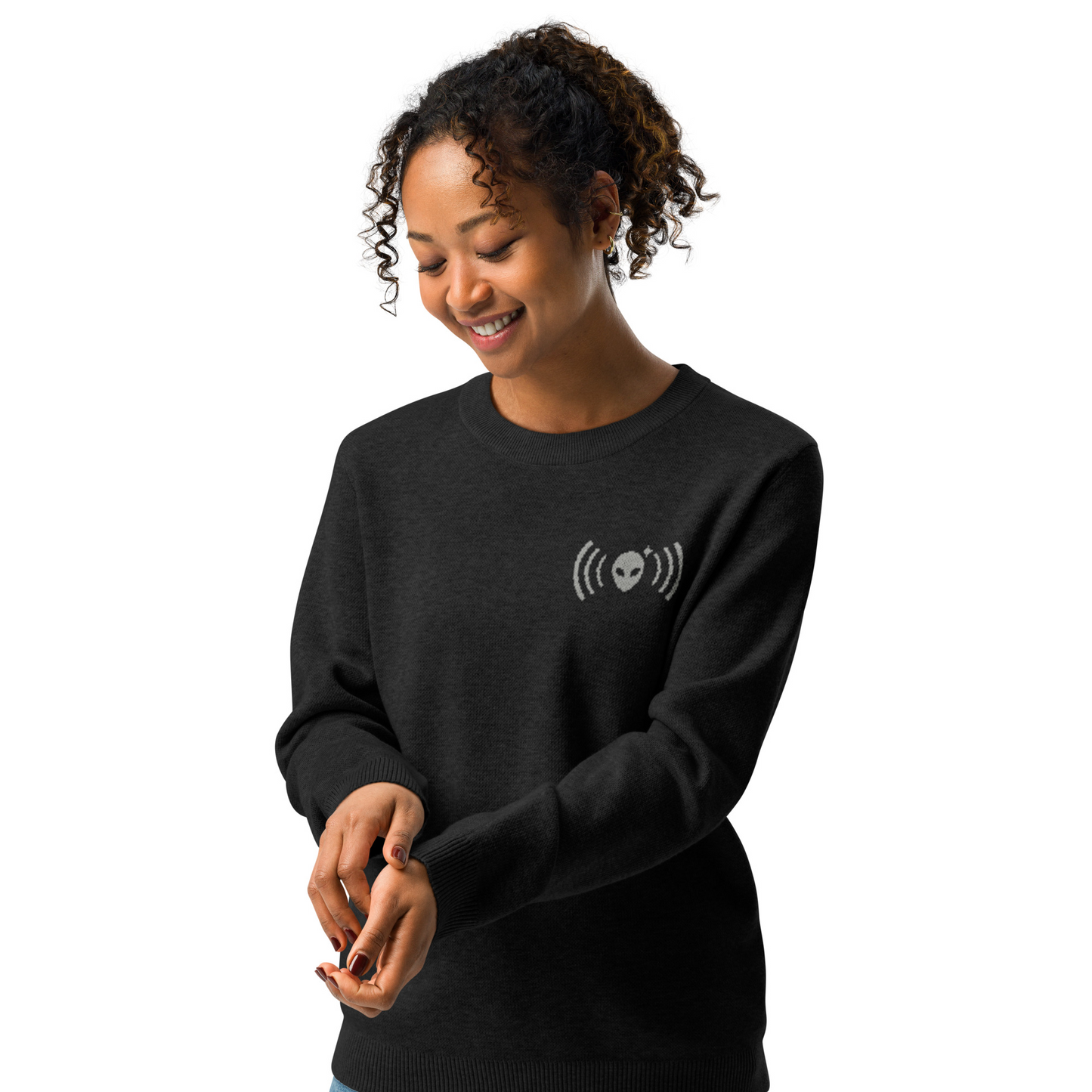 Alienhead Signal Crewneck Sweater | Black & Gray