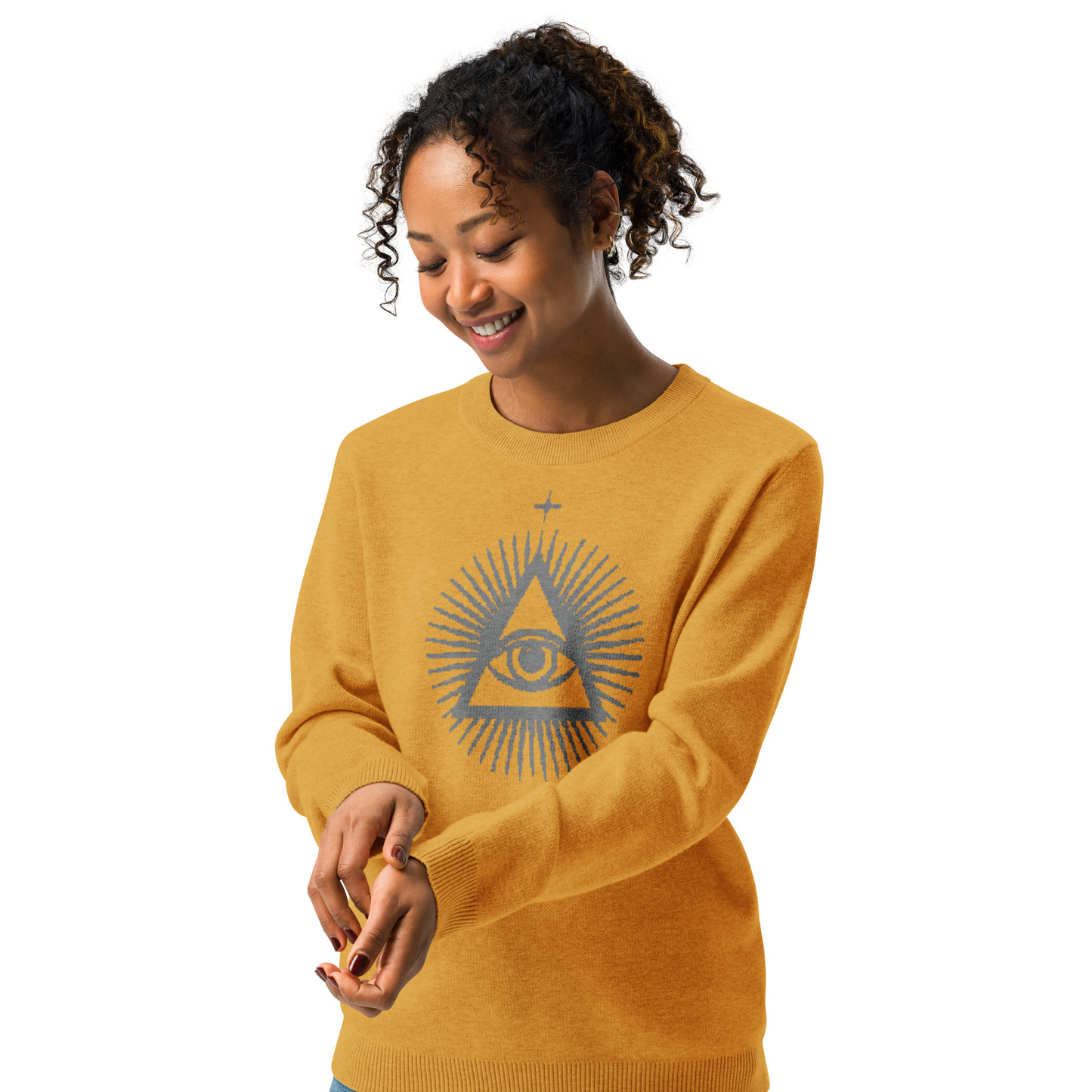 The Watchers Crewneck Sweater | Mustard & Gray