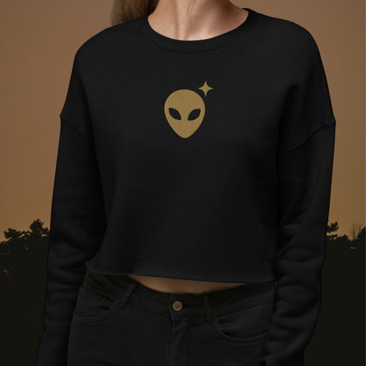 Bronze Alienhead Cropped Sweatshirt