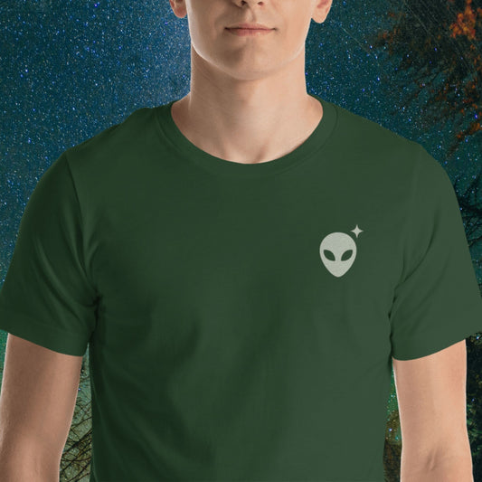 Forest Green T-Shirt with Light Green Alienhead