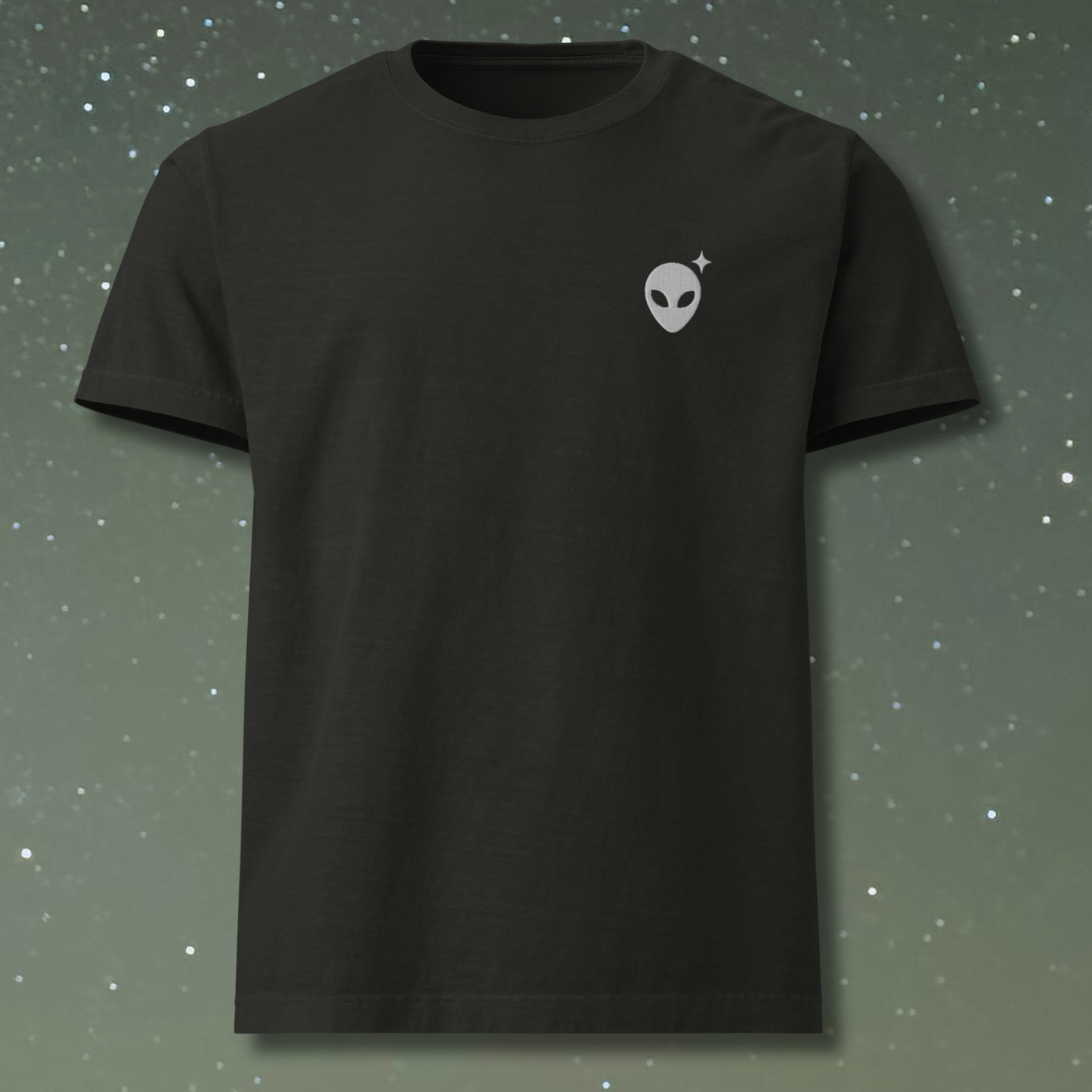 Oversized Alienhead T-Shirt | White Embroidery