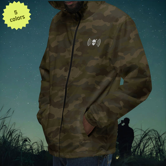 Zip-Up Windbreaker with White Alienhead Signal