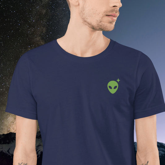 Navy T-Shirt with Green Alienhead