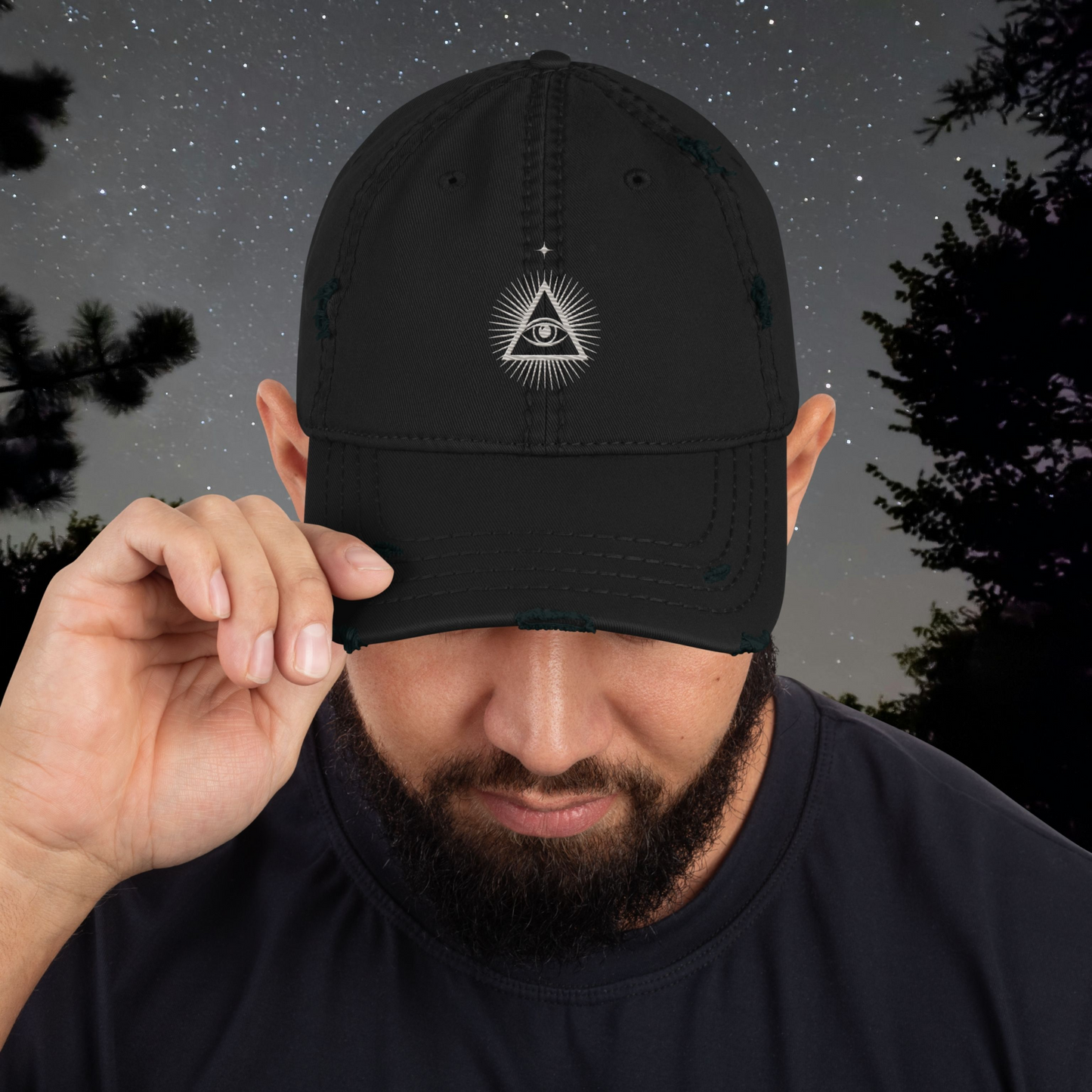 The Watchers Dad Hat | Black Hole & Starlight Cream