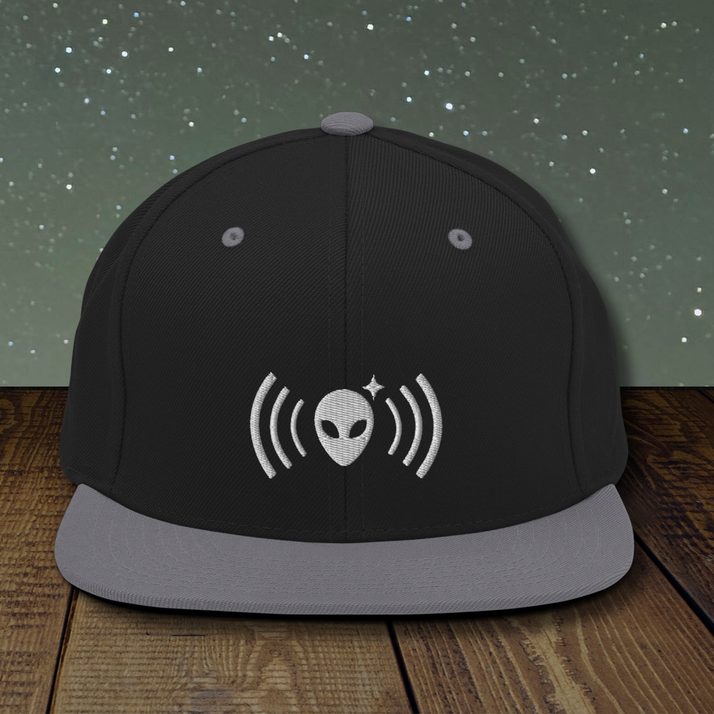 Alien Signal Snapback Hat | White Embroidery