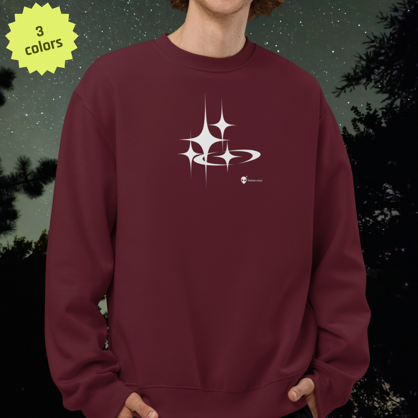 Heavyweight Cosmic Star Sweatshirt | White Graphic