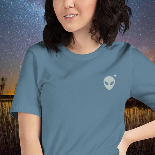 Steel Blue T-Shirt with Light Blue Alienhead