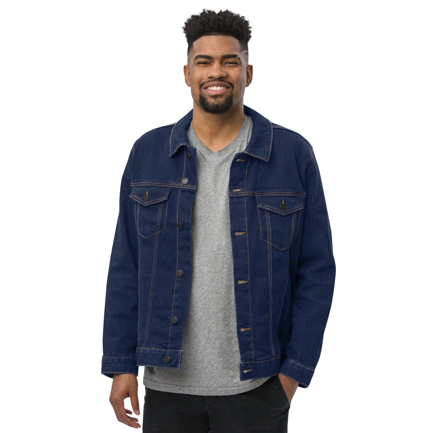 Denim Jacket with Bronze Alienhead