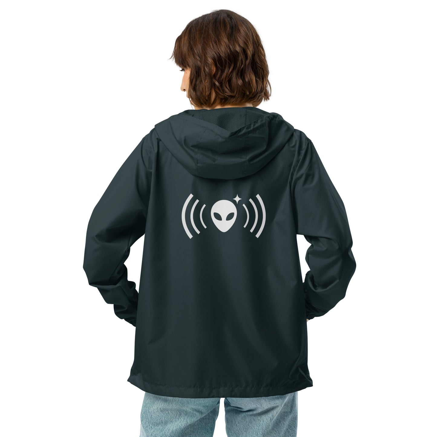 Zip-Up Windbreaker with White Alienhead Signal