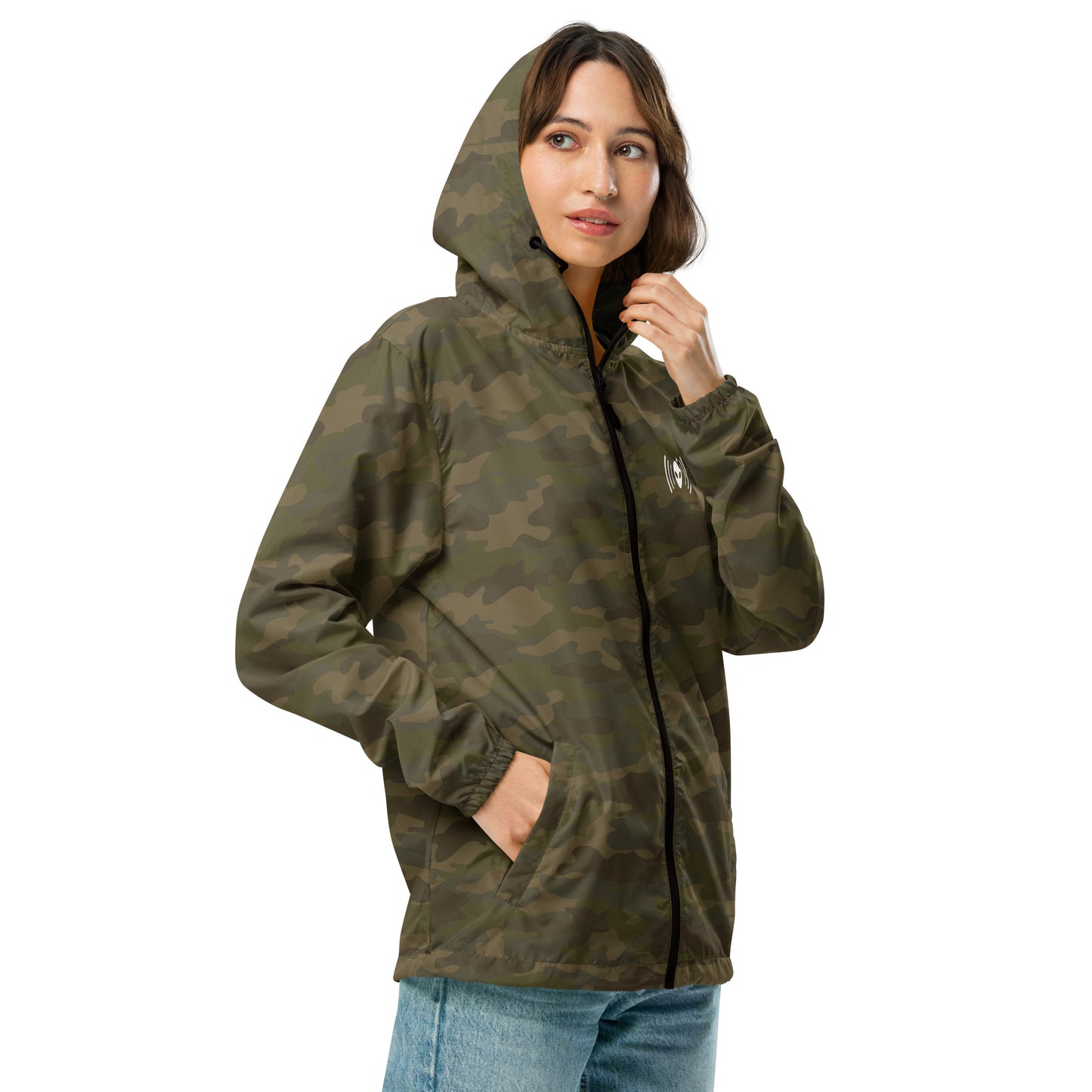 Zip-Up Windbreaker with White Alienhead Signal