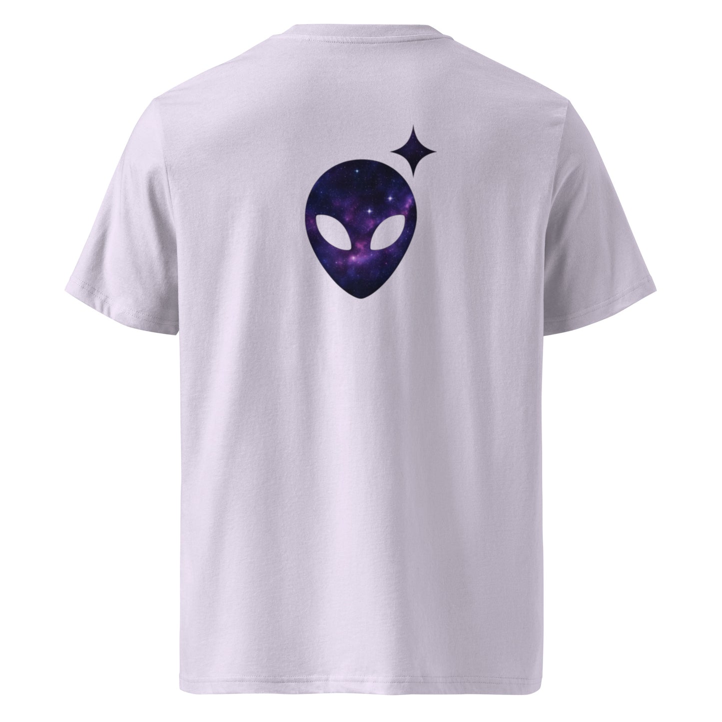 Lavender T-Shirt with Galaxy Print Alienhead | Organic Cotton