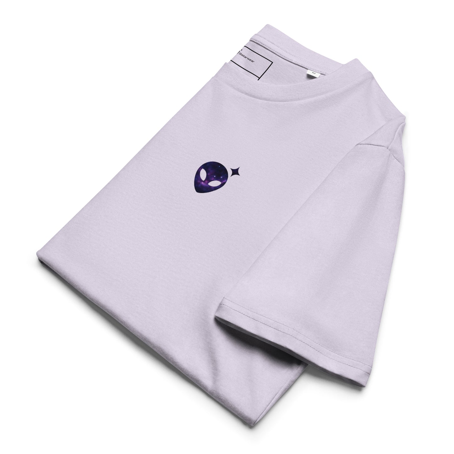 Lavender T-Shirt with Galaxy Print Alienhead | Organic Cotton