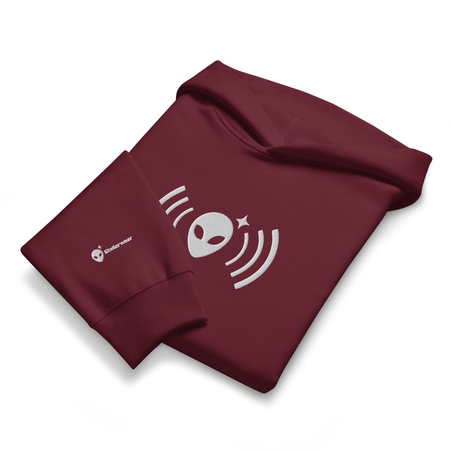 Oversized Hoodie in Brushed Fleece with Alienhead Signal