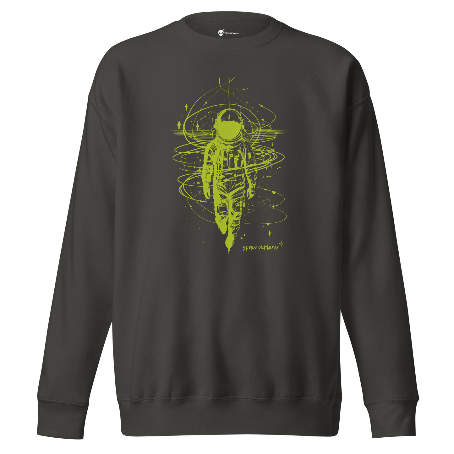 Space Explorer Sweatshirt | Meteorite Gray & Cosmic Lime