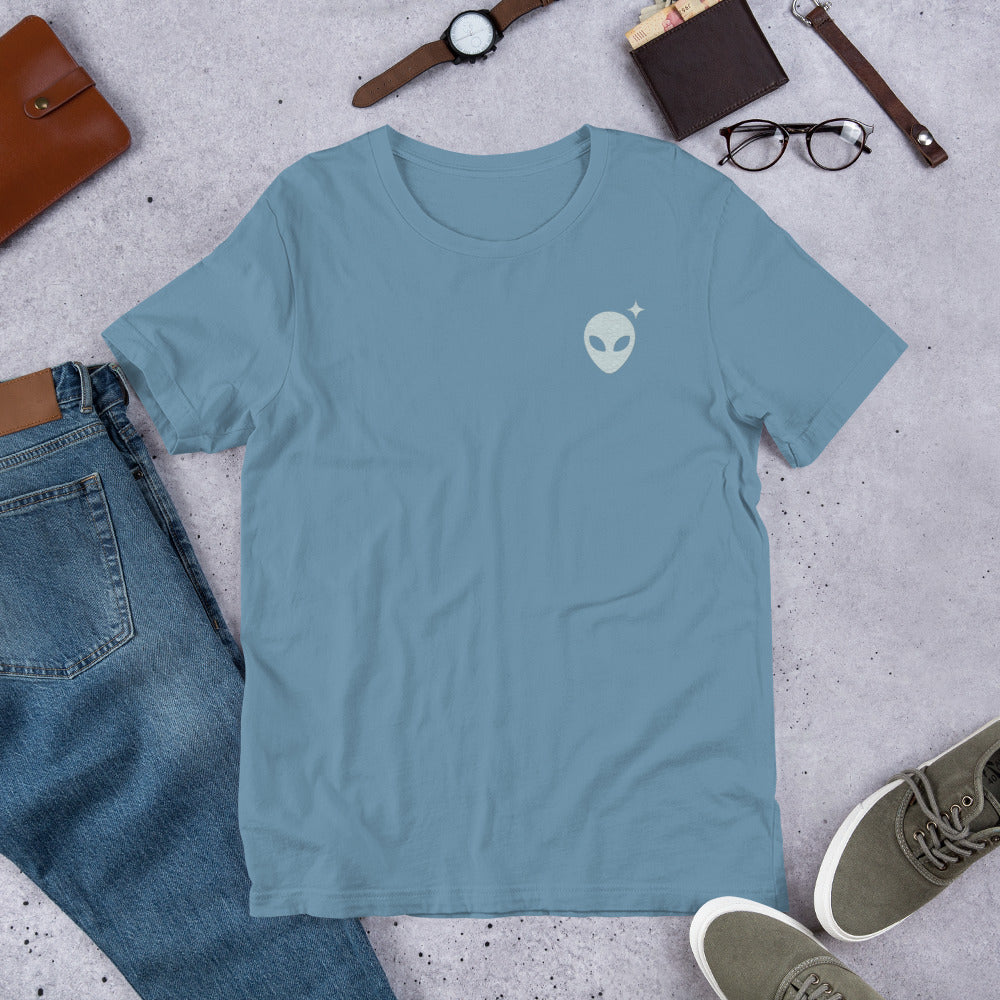 Steel Blue T-Shirt with Light Blue Alienhead