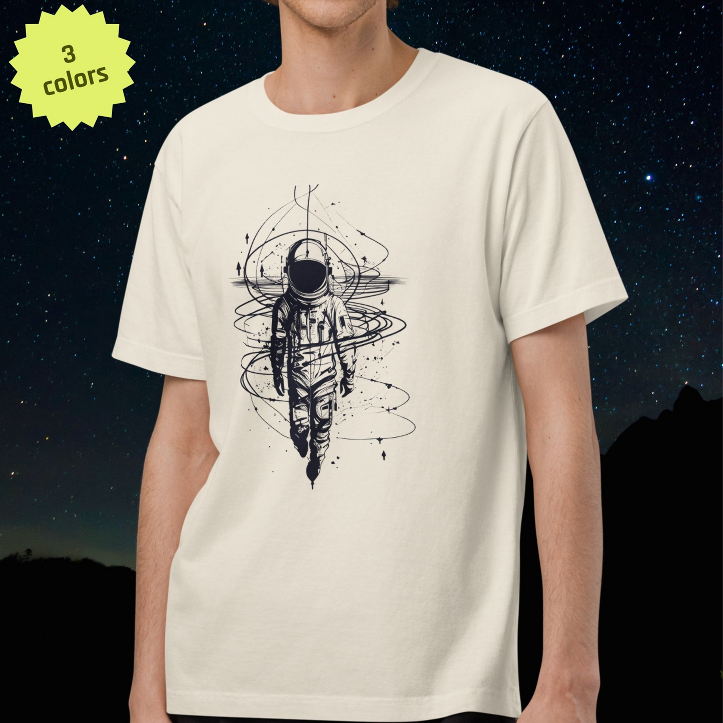 Oversized Space Explorer T-Shirt | Black Astronaut Graphic